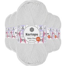 Kartopu 5 Adet Baby One Tüylenmeyen El Örgü Ipi Yünü Gümüş Gri K993