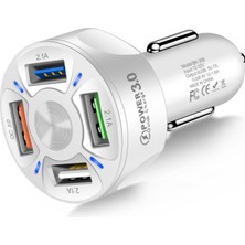 Farfi Mini Taşınabilir 4 USB Bağlantı Noktaları Qc3.0 Hızlı Kararlı Şarj Araba Hızlı Şarj Adaptörü (Yurt Dışından)