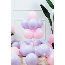 Trend Hediye Sepeti Pastel makaron Lila - Pembe Balon 10 Adet