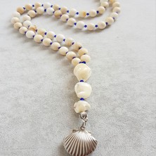 Tonstyle TS001012  - Sedef Taşı Çalışma D.taş + P.çelik El Işi/tasarım Kadın Kolye 74 cm