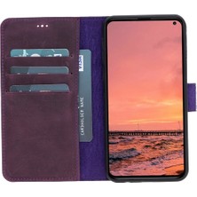 PLM Samsung Galaxy S10E Uyumlu Deri Cüzdanlı Kılıf Foncaze G7 Mor