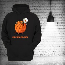 Remonz No Pain No Gain Baskılı 3 Ipl. Şardonlu, Kalın (600 Gr.) Içi Polar Siyah Sweatshirt