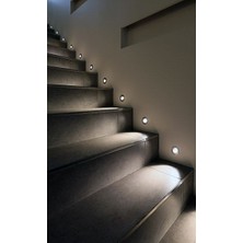 Full Reyon Yuvarlak Beyaz Işık Sensörsüz LED Spot Basamak Armatürü