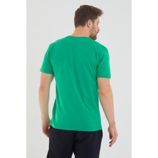 Amazing Crash Yeşil Basic Erkek V Yaka Slim Fit Kısa Kollu T-Shirt