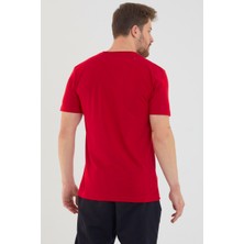 Amazing Crash Kırmızı Basic Erkek V Yaka Slim Fit Kısa Kollu T-Shirt