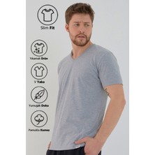 Amazing Crash Grimelanj Basic Erkek V Yaka Slim Fit Kısa Kollu T-Shirt