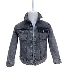Asortix Asortik Unisex Mavi Düğmeli Kot Jean Ceket-CKT-0002