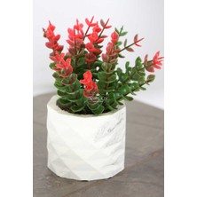 Yapay Çiçek Deposu Beton Saksıda Yapay Masa Çiçeği Model 23