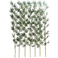 Yapay Çiçek Deposu Kumaş Yapraklı Doğal Bambu 180-195 cm (7 Adet)
