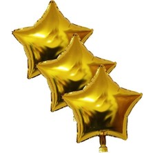 Bal10 Dünyası Gold Yıldız Folyo Balon Set 20 Adet 25 cm