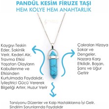 Mystic Energy Firuze Taşı Pandül Kesim Kadın Erkek (Unisex) Ister Kolye Ister Anahtarlık