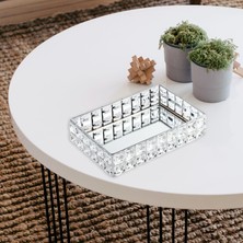 Kristal Kozmetik Makyaj Tepsi Biber Parfüm Vanity Tepsi Ev Dekor Banyo 33X24X7 cm