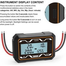 Yüksek Hassasiyetli Watt Metre Monitör Rc Watt Metre Güç Tüketimi Ölçer 100A