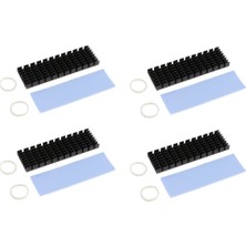 4 Parça Alüminyum M.2 2280 SSD Soğutucu Soğutma Kiti W / Silikon Termal Pad