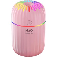 300 ml Ultrasonik Hava Nemlendirici Difüzör Gece Işık Uçucu Yağ Yatak Odası Pembe