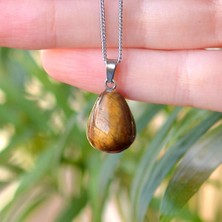 Taş Sandığı Kaplan Gözü Taşı Damla Kolye