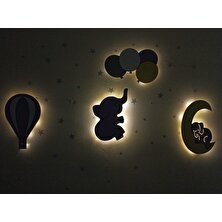 Işıklı Toplar Türkiye Çocuk Odası Dekoratif Ahşap Gece Lambası Ledli Aydınlatma