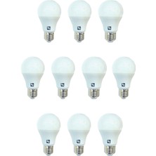 K2 10W E27 Duylu LED Ampul Beyaz Işık 6500K 10 Adet