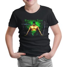 Lordd T-Shirt One Piece - Zoro Siyah Çocuk Tshirt
