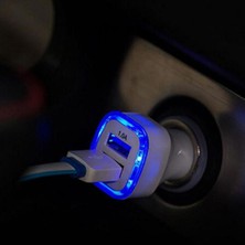 Farfi LED Çift USB Port 2.1A Hızlı Araç Şarj Adaptörü iPhone Uyumlu iPad Samsung Galaxy Için (Yurt Dışından)
