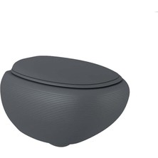 Bocchi Strata Asma Klozet Rimless Kanalsız Mat Antrasit Kapak Hariçtir 1412-020-0128