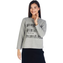 Solo Crystal Taş Baskılı Sweatshirt