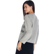 Solo Crystal Taş Baskılı Sweatshirt
