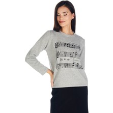 Solo Crystal Taş Baskılı Sweatshirt
