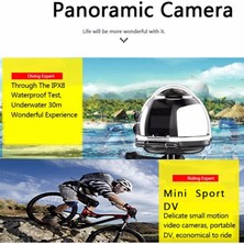 Hua3C Hd 4K 2448X2448 360 Derece Panoramil Mini Video Kamera - Siyah Beyaz (Yurt Dışından)