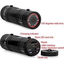 Hua3C F9 Hd 1080P 120 Derece Su Geçirmez Dv Mini Kamera - Siyah (Yurt Dışından)