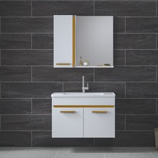 Alfa Banyo Yeni Gold Beyaz 65 cm Mdf Banyo Takımı-lavabolu banyo dolabı