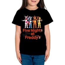 TakeTshirt Five Nights At Freddys Çocuk Tişört Siyah Fnaf