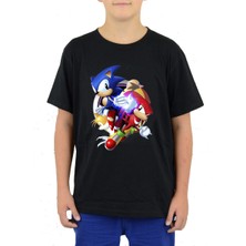 TakeTshirt Sonic Çocuk Tişört Siyah