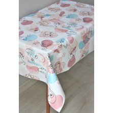 Dede Ev Tekstil Elyaf Astarlı Silinebilir Pvc Muşamba Masa Örtüsü Bohem Yüz