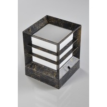 Full Reyon Mermer Desen Plastik  Kare Küp Bahçe Aydınlatma Armatürü