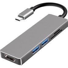 HUA3C YK0803X 5'i 1 Arada 2*usb 3.0+Hdmı+Tf+Sd Type-C Hub (Yurt Dışından)