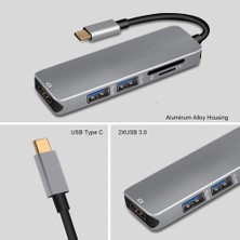 HUA3C YK0803X 5'i 1 Arada 2*usb 3.0+Hdmı+Tf+Sd Type-C Hub (Yurt Dışından)