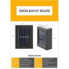 Aydınlı Solar Çift Taraflı Duvar Lambası Güneş Enerjili Aydınlatma Dekorasyon Aplik Işık (2 Adet)