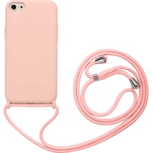 MobaxAksesuar Apple iPhone Se 2020 Kılıf Lansaman Ipli Kılıf Açık Pembe
