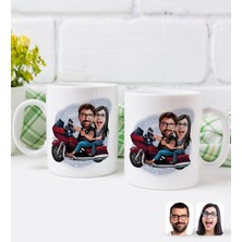 BK Kişiye Özel Sevgililer Karikatürlü Ikili Kupa BARDAK-103