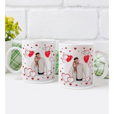 BK Kişiye Özel Fotoğraflı Sevgililer Günü Tasarımlı Ikili Kupa Bardak-1