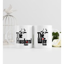 BK Kişiye Özel The Husband ve The Wife Tasarımlı Ikili Beyaz Kupa Bardak-1