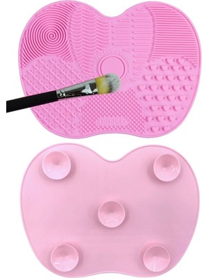 Epazzar  Boya Makyaj Fırçası Temizleme Matı Aparatı Büyük Boy Pembe 22CM