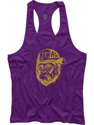 Bluu Fitness Gym Tank Top Sporcu Atleti Rahat Kesim Nefes Alabilir Kumaş Mor Renk