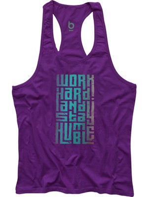 Bluu Hmble Unisex Sporcu Atleti Fitness Gym Tank Top Şık Tasarım Nefes Alabilir Kumaş