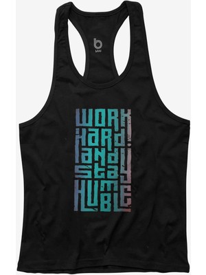 Bluu Hmble Fitness Gym Tank Top Sporcu Atleti Nefes Alabilir Kumaş ile Rahat Kesim Siyah