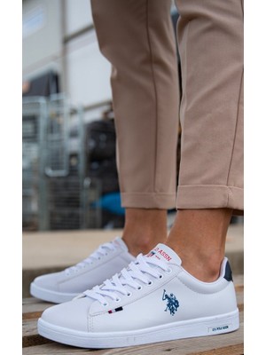 U.S. Polo Assn. Franco Beyaz Laci Erkek Sneaker Spor Ayakkabı V12