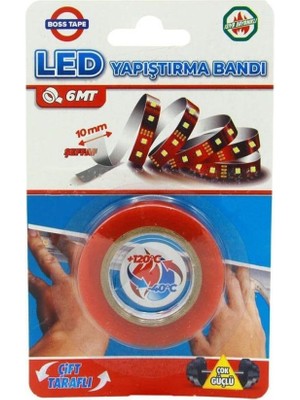 Geseus Boss Şerit LED Yapıştırma Bandı Isıya Dayanıklı Çok Güçlü 10MMX6MT