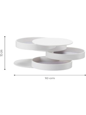 Calke 4 Katlı Dönebilen Silindir Takı ve Makyaj Organizeri