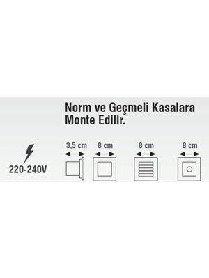 K2 3W Merdiven-Duvar-Yer Aydınlatması Armatürü Günışığı 3000K